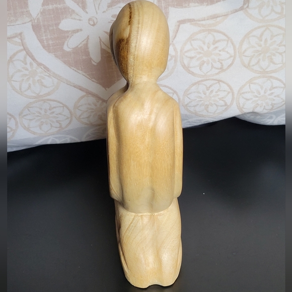 Hand Carved Wooden Abstract Couple Kissing - Picture 4 of 9
